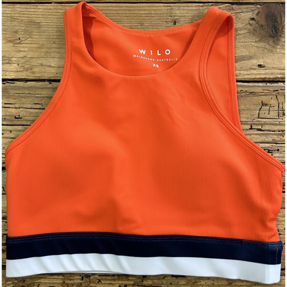 Wilo The Label Sports Bra Orange/Navy Sz XS NWT - Picture 1 of 8